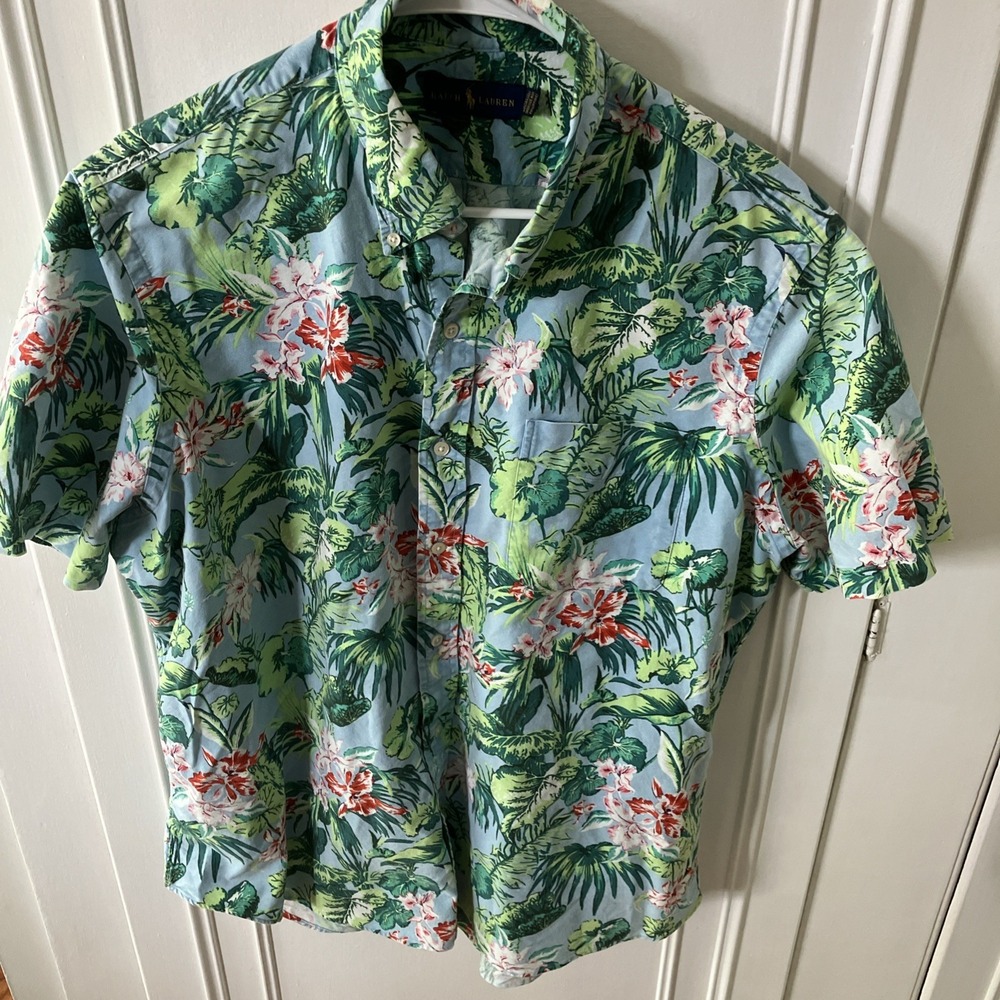 Polo Ralph lauren hawaiian shirt mens xl Floral Aloha 100% Cotton